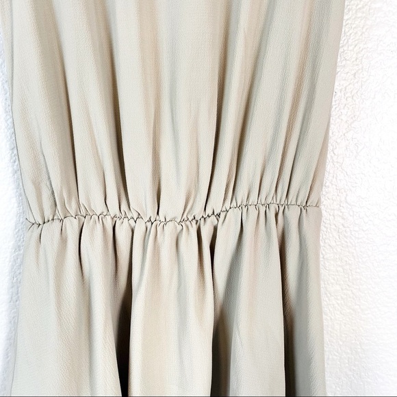 Ornella B Taupe Cap Sleeve Drop Waist Dress Size L - Picture 5 of 9